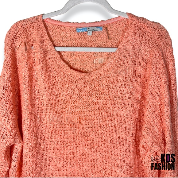 Cecico Oversized Distressed High Low Sweater LG - Picture 10 of 13